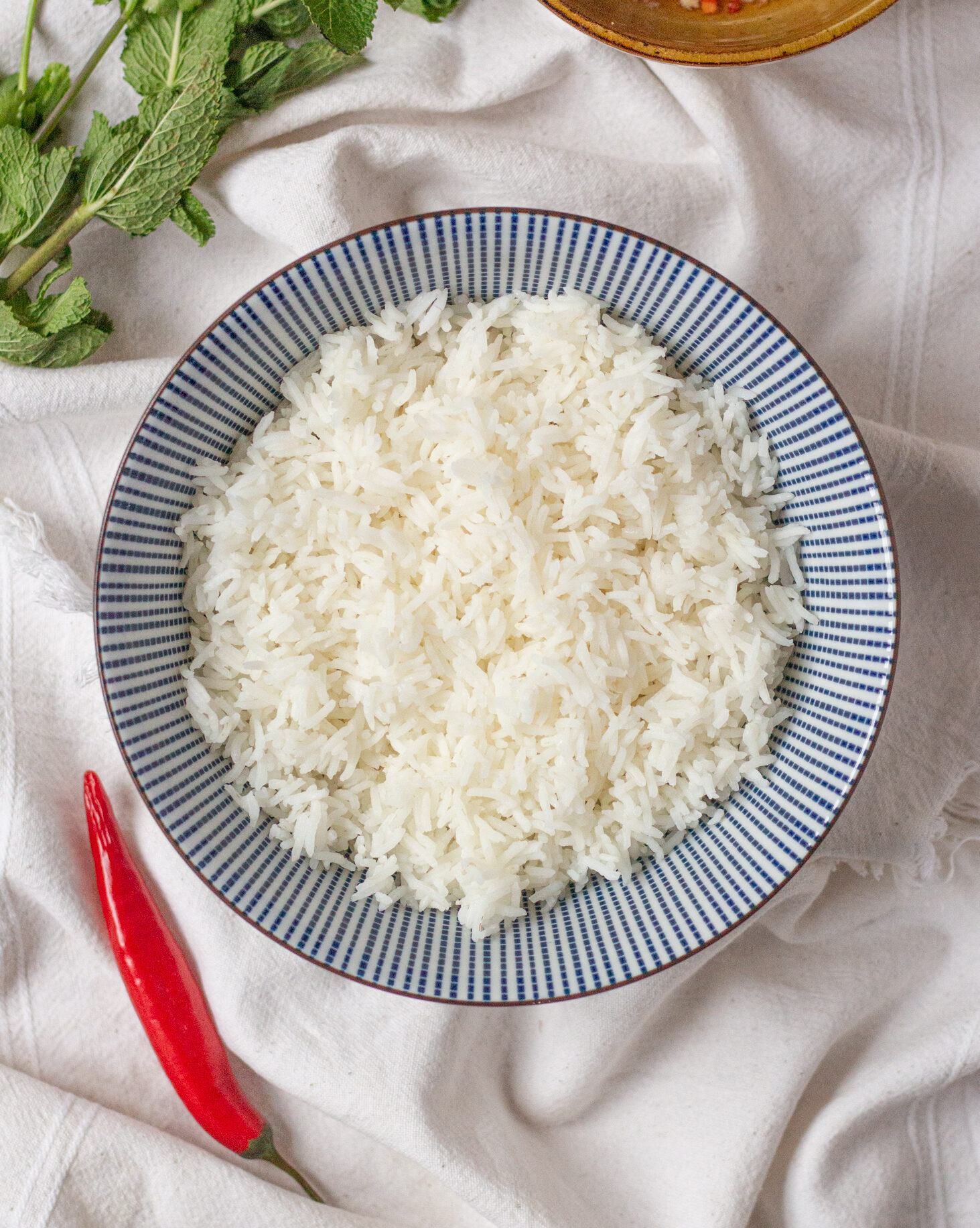 Білий рис особливо пасує до блюд із соусами, а також майже до всіх страв азіатських та південних кухонь (китайська, індійська, японська).